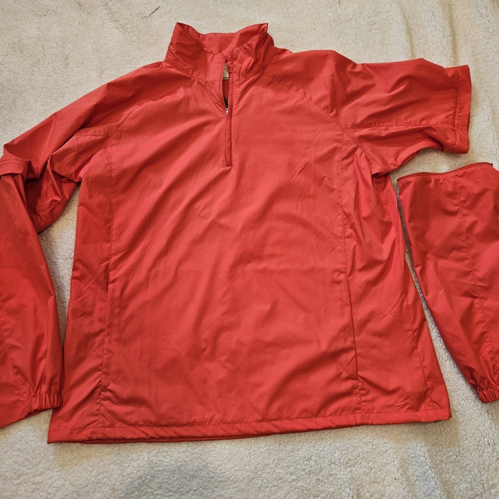Nike Golf Clima Fit ¼ Zipper Windbreaker Jacket Removable Sleeves XL (16-18)